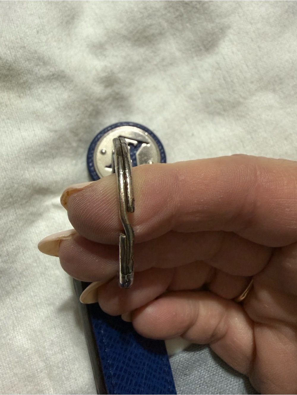EUC Louis Vuitton Blue and Silver Key Holder Keyring - Picture 11 of 14